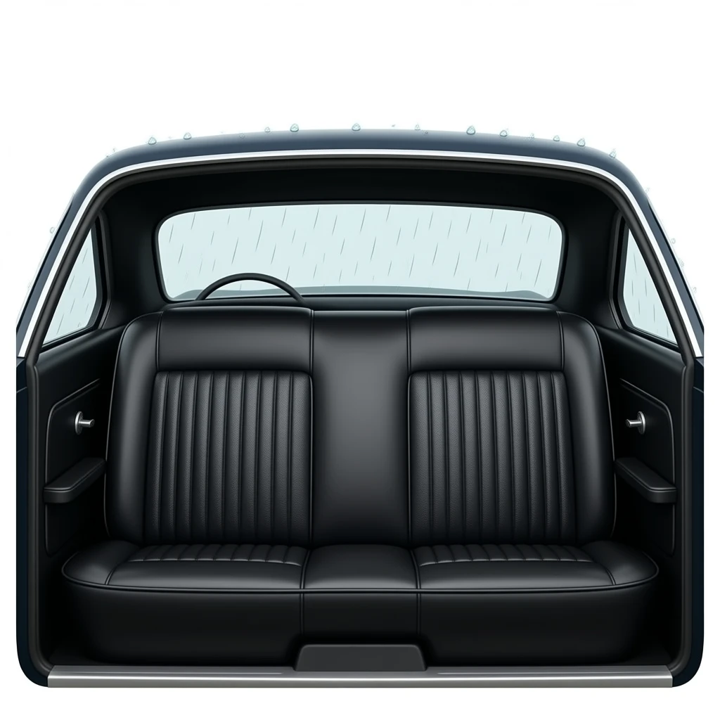 black backseat of a ford mustang 1968 coupe emoji