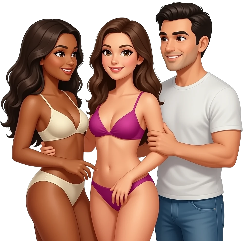 Mulher Yankinha, mulher Yanni e Ricardo trisal transando emoji