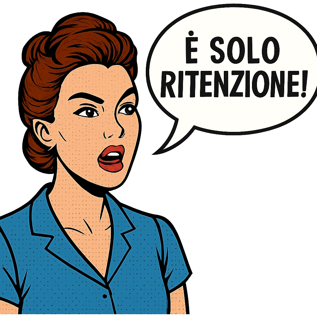 DONNA CHE DICE IN UN FUMETTO ALLA SUA DESTRA: "è SOLO RITENZIONE!" emoji