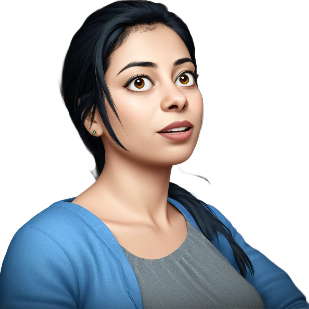 realistic portrait of black-haired girl emoji