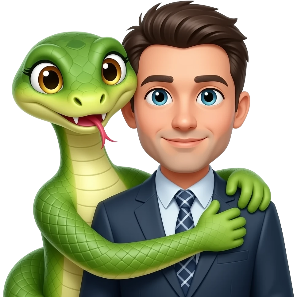 A hug emoji but the snake as person hugging this👤 emoji