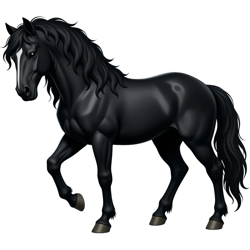 Evil black horse with a dark aura emoji