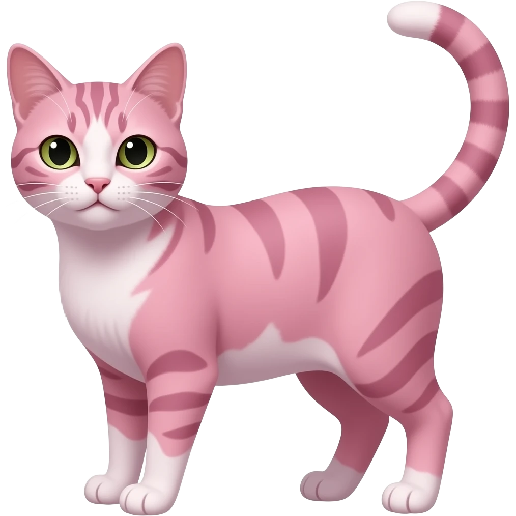 A pink 🐈‍⬛ no spots and no stripes emoji