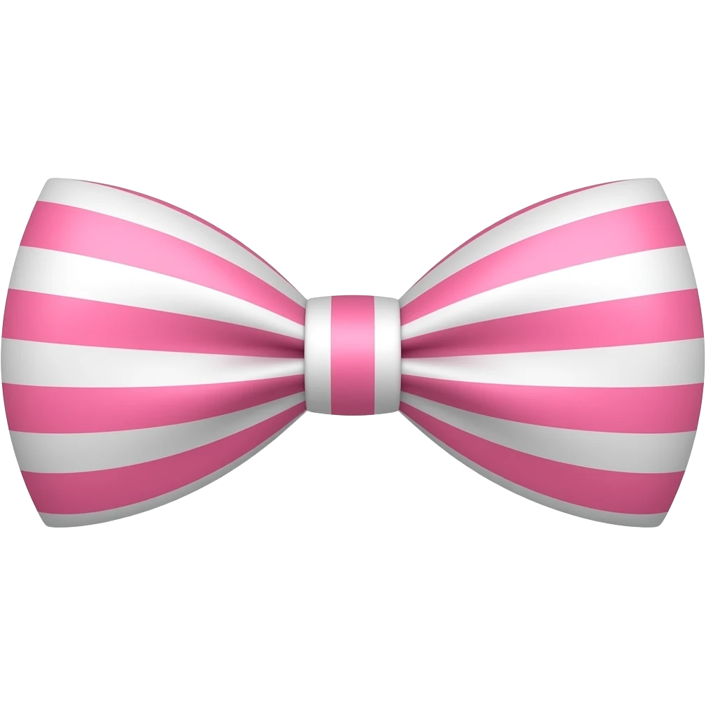 Pink and white horizontal striped bow tie emoji
