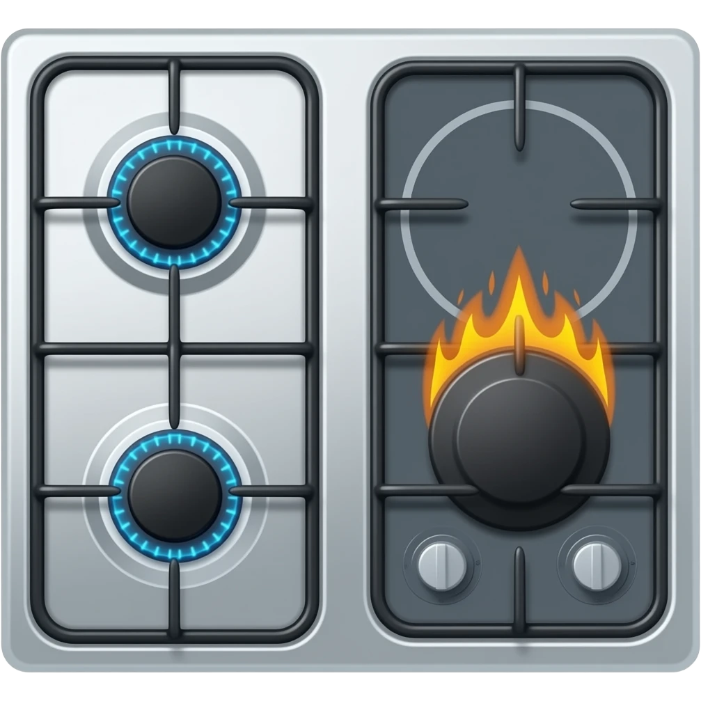 stove gas burner and induction burner emoji