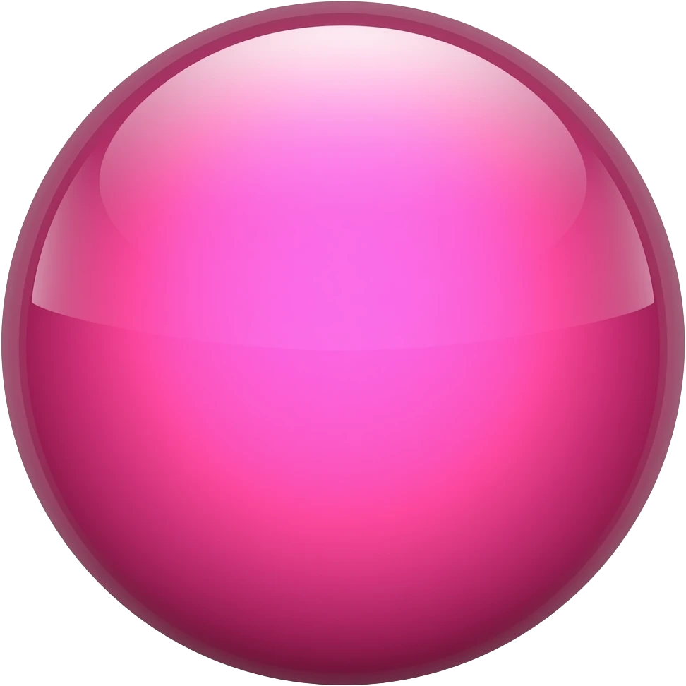 a 3d shiny reflective hot pink sphere emoji