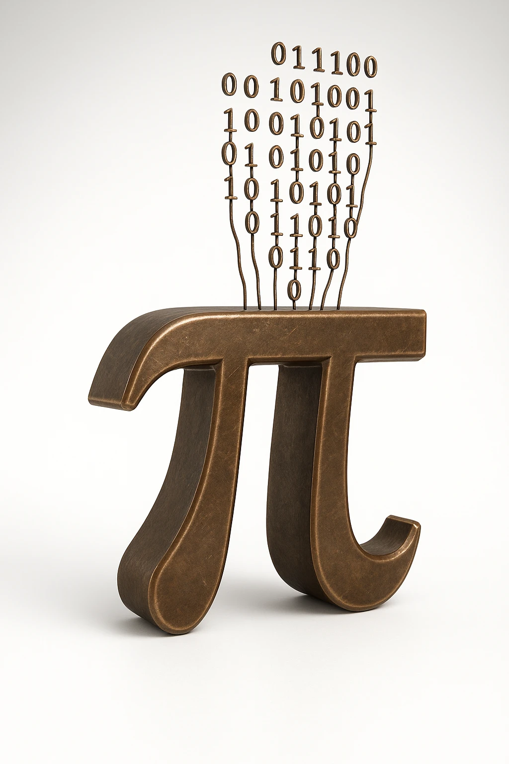  combine the π (pi) math symbol, binary code emerging from it. emoji