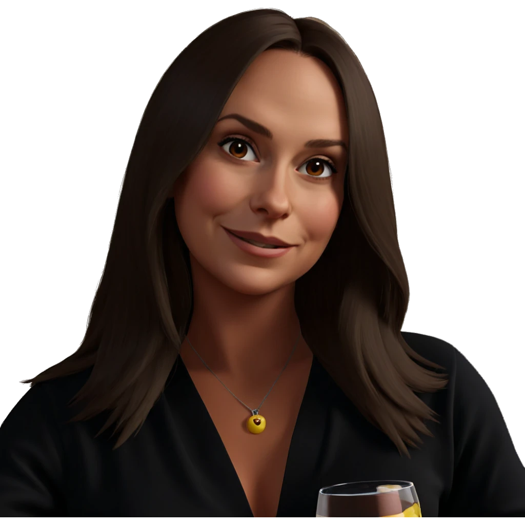 smiling girl with drink emoji