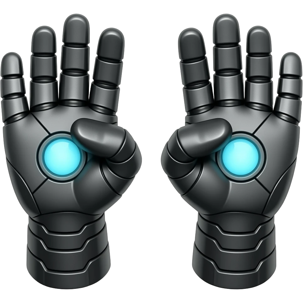 Laser Blaster like iron gloves like iron man in black color emoji