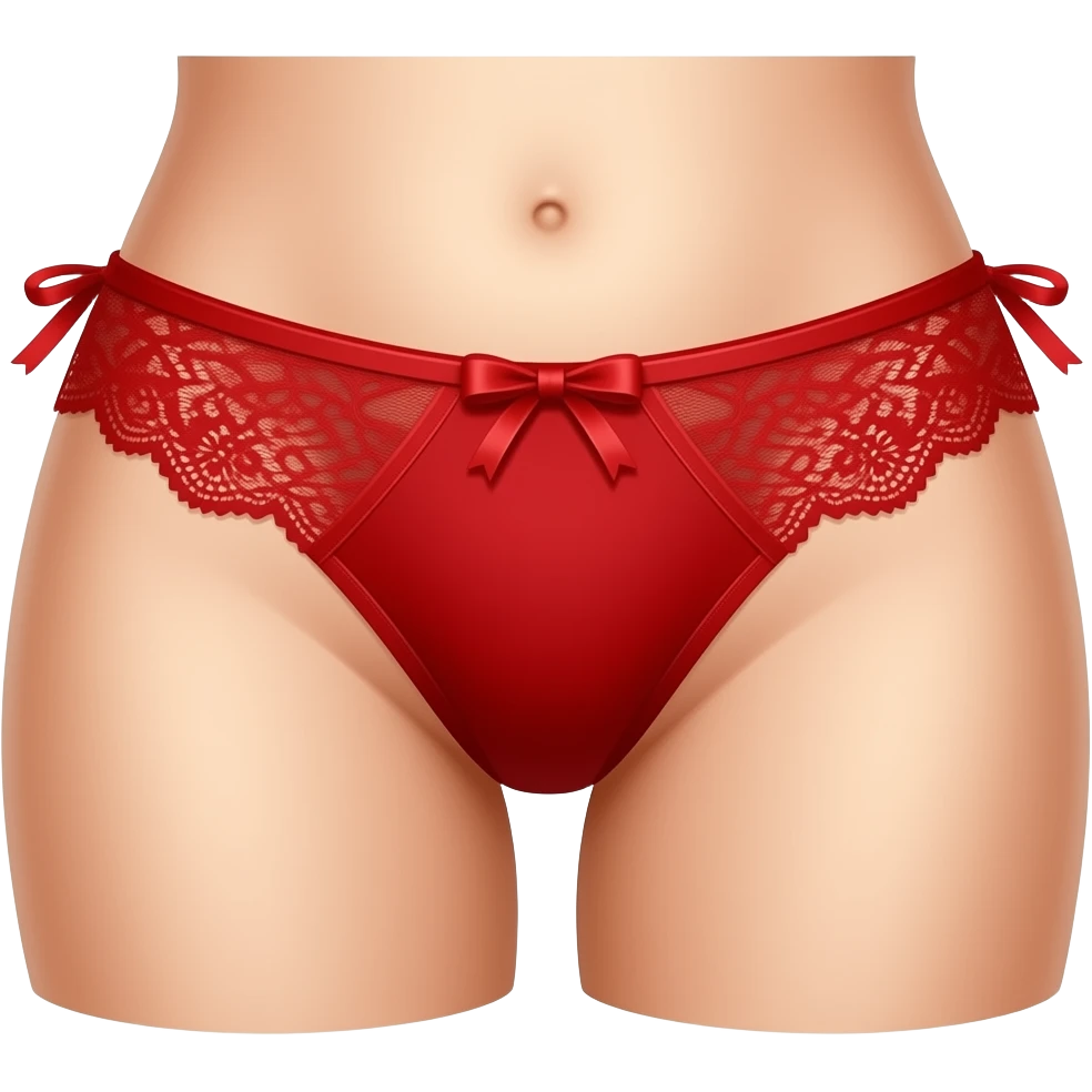 Red lace women’s thong panties emoji