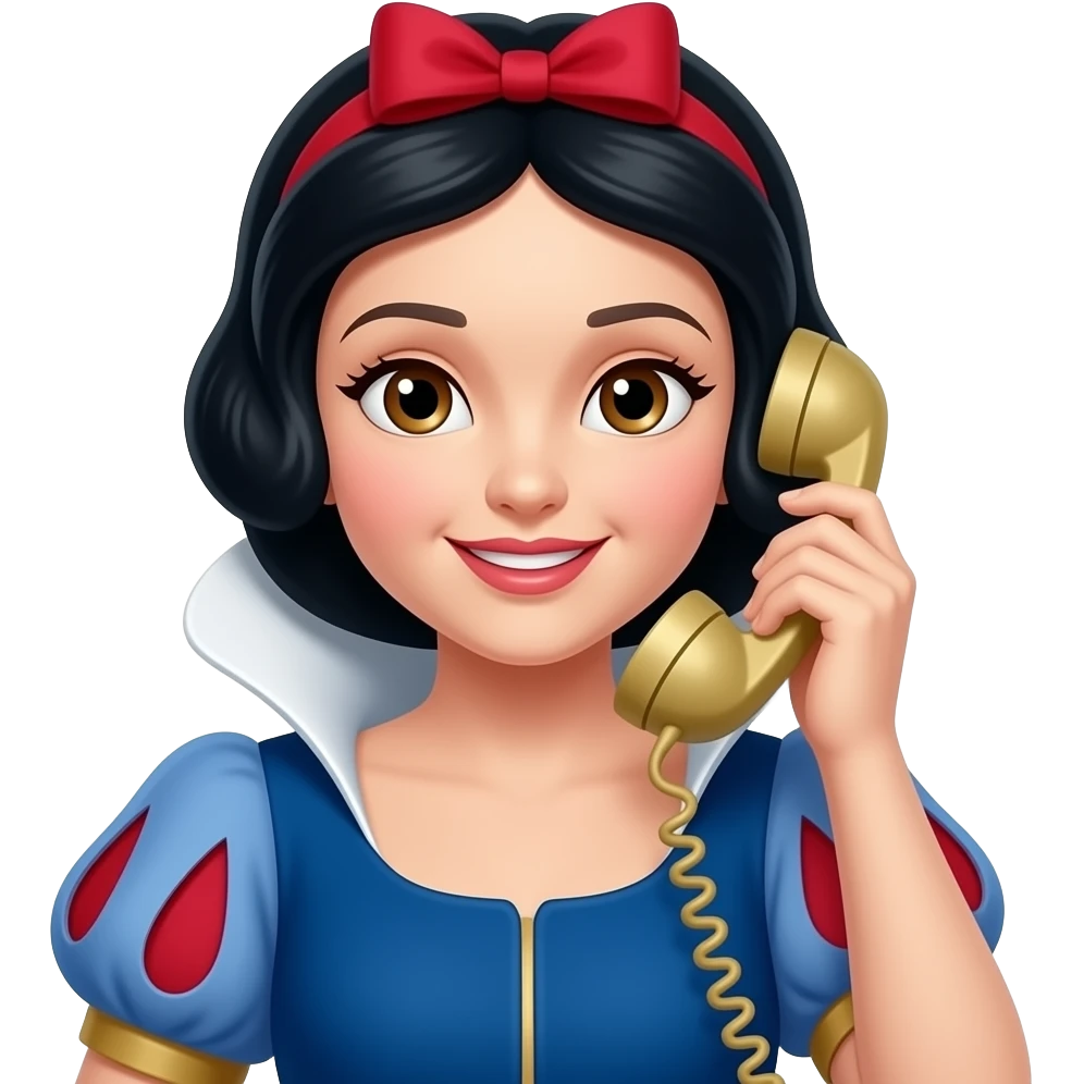 snow white with office phone emoji