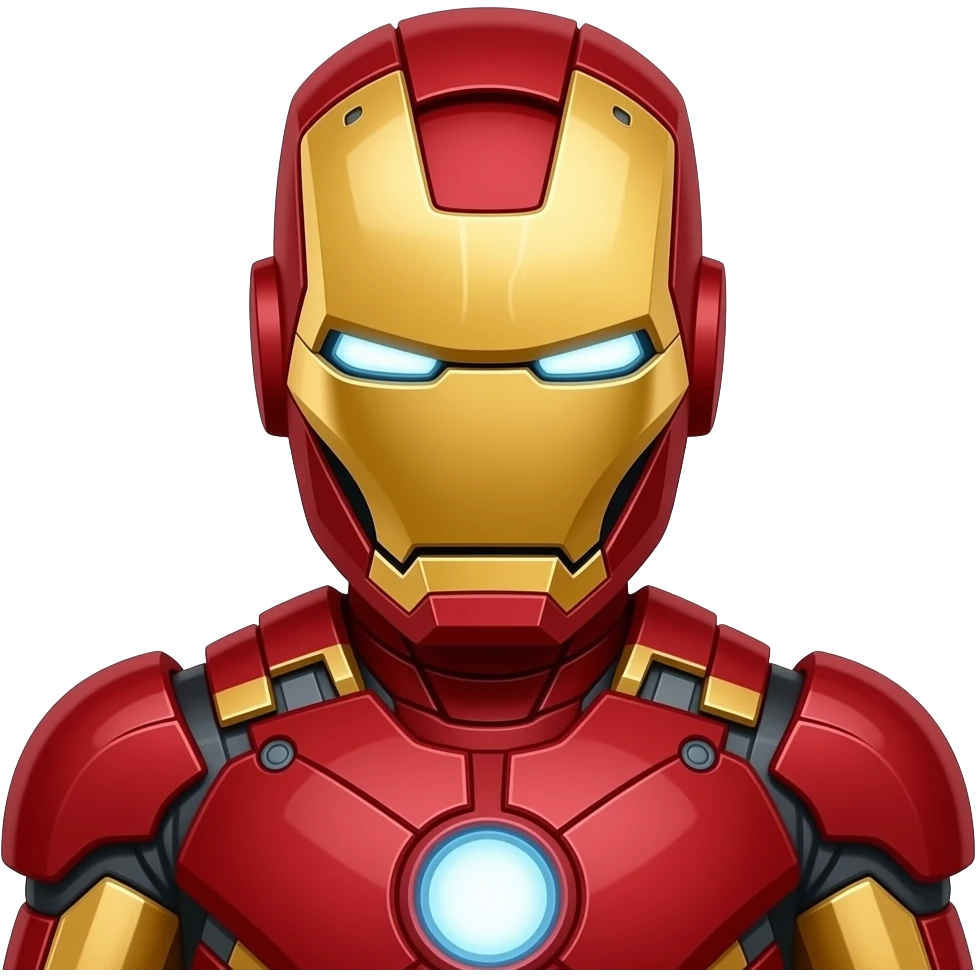 Creat a cool emoji on iron man red colour and fit in chat emoji