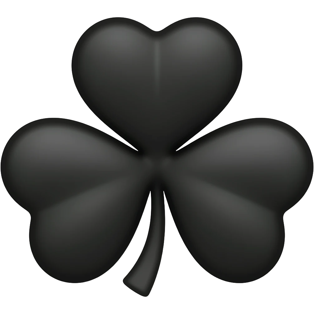 A Black 5-leaf clover emoji