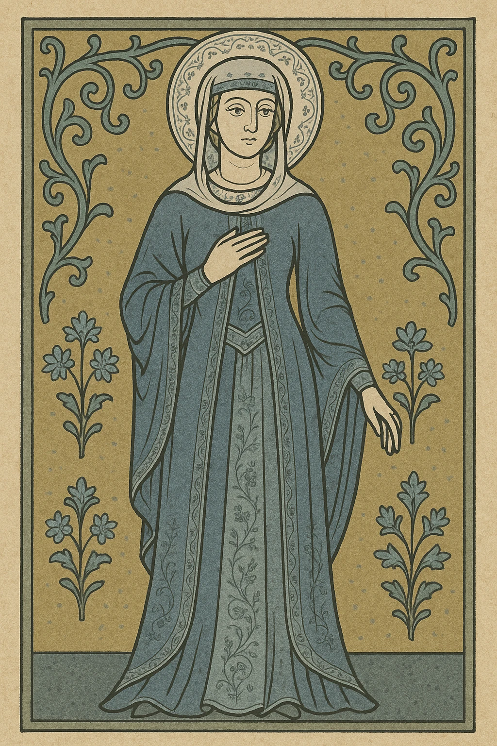 medieval woman wearing a detailed gown, historical style emoji