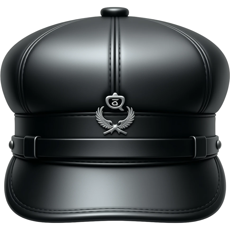 Black leather Dom Kepi hat emoji