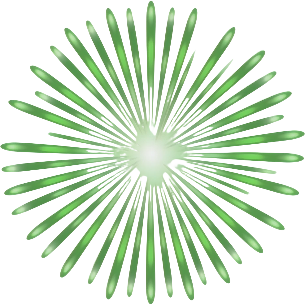 green fireworkks emoji