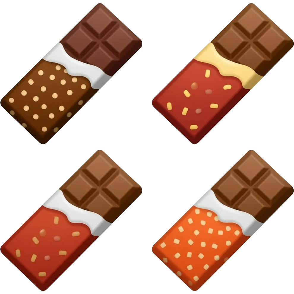 four bars of chocolate emoji