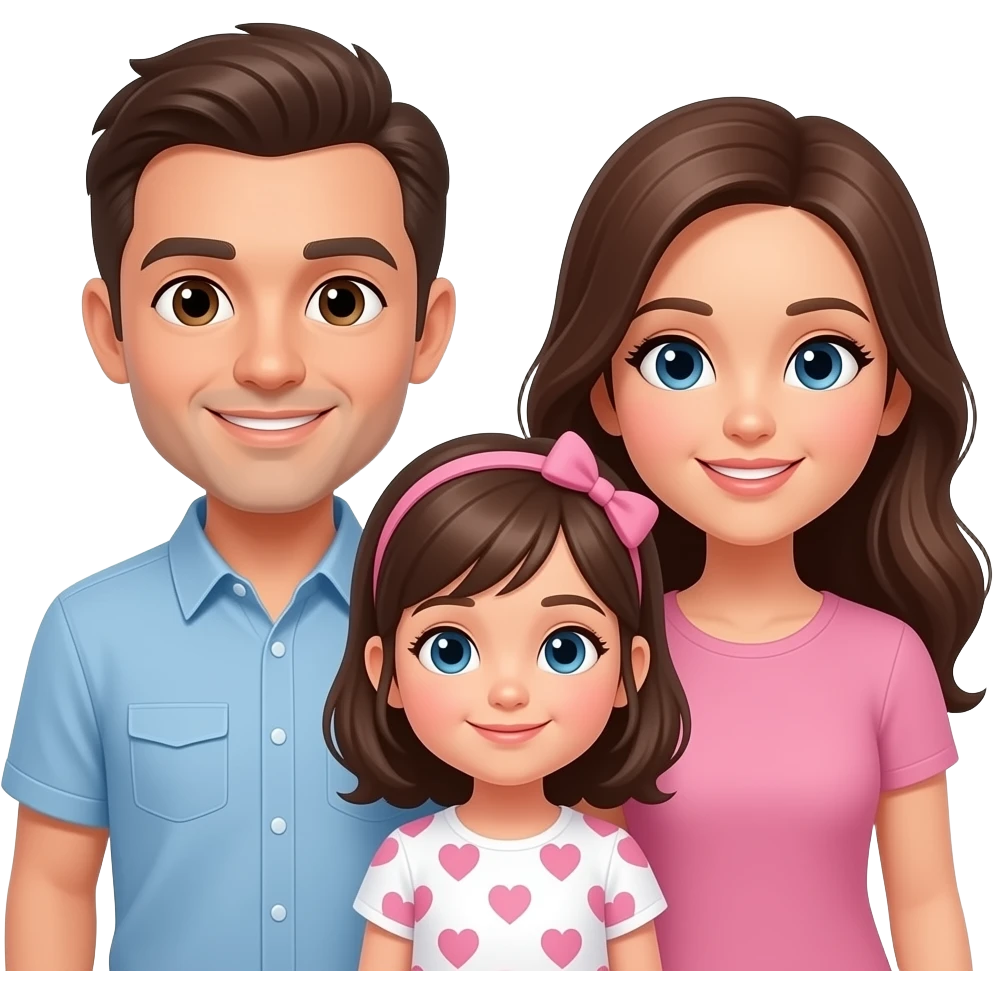 Myself, my wife, midddle my daughter emoji