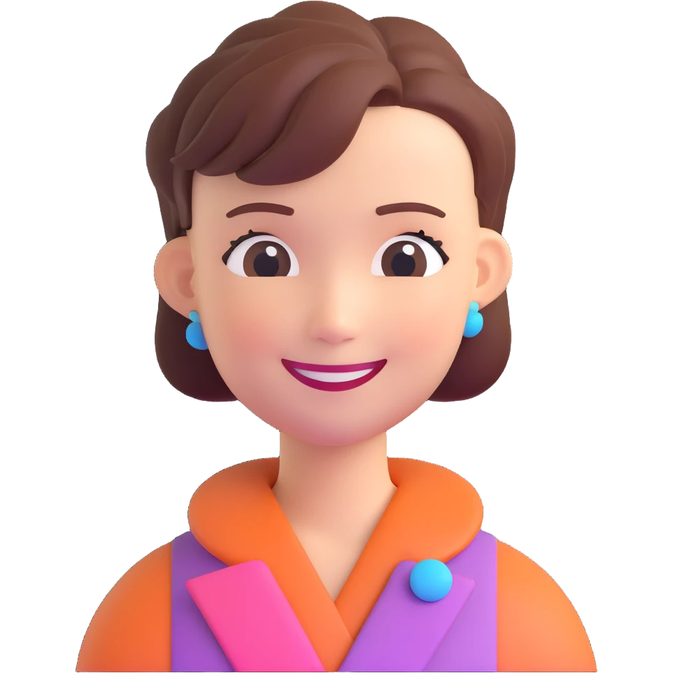 A person with a smile and AI-inspired hairstyle emoji