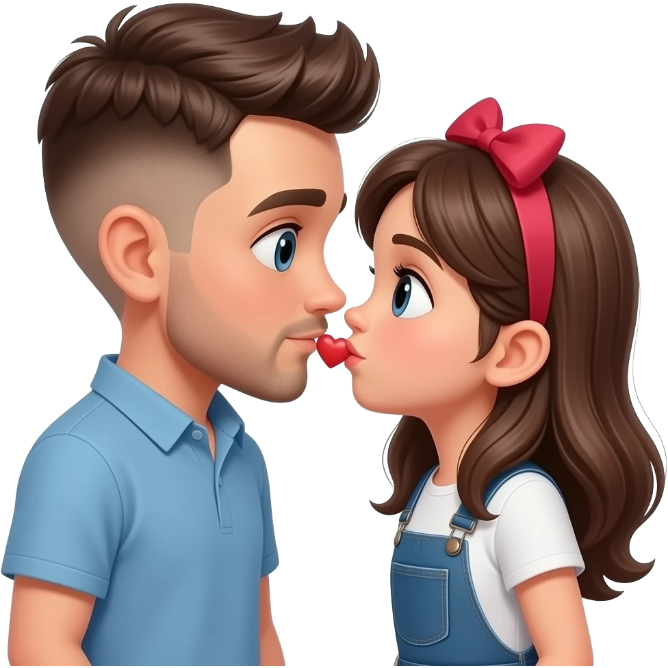 Kahverengi gözlü, Kumral, Buzz Cut saçlı erkek çocuk sı biraz daha uzun olsun ve yanına yakışan bir kız koy öpüşsünler daha çok yapışsınlar sikişsinler emoji