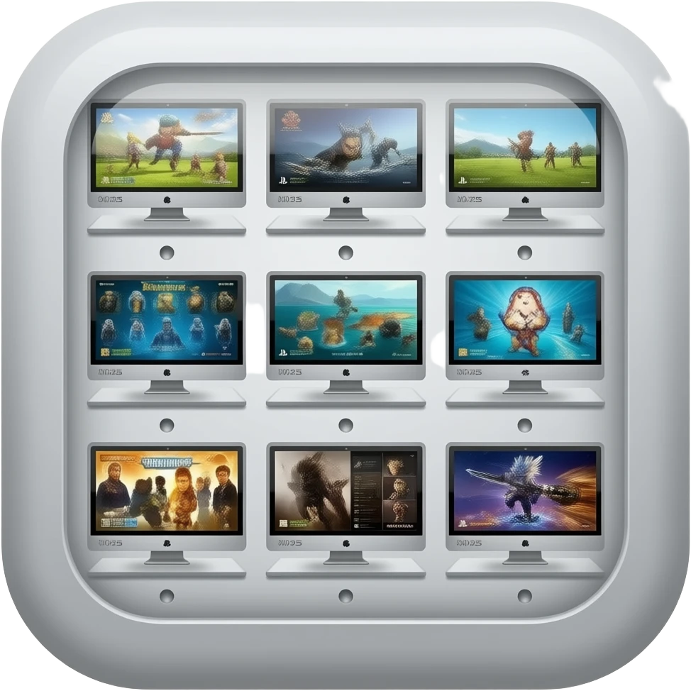 icone avec a l interieur des petite photo qui montre des screen de jeux video ps5 emoji