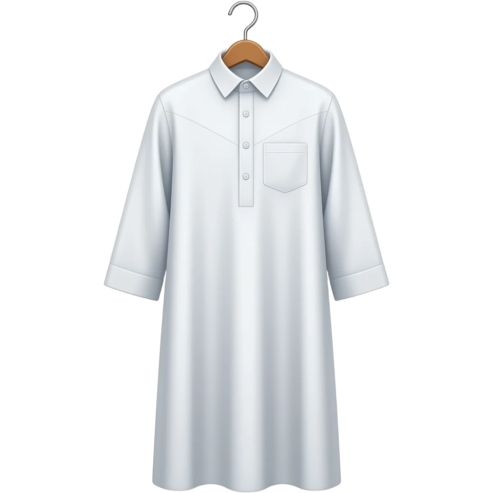 long Arab white dishdasha in hanger emoji