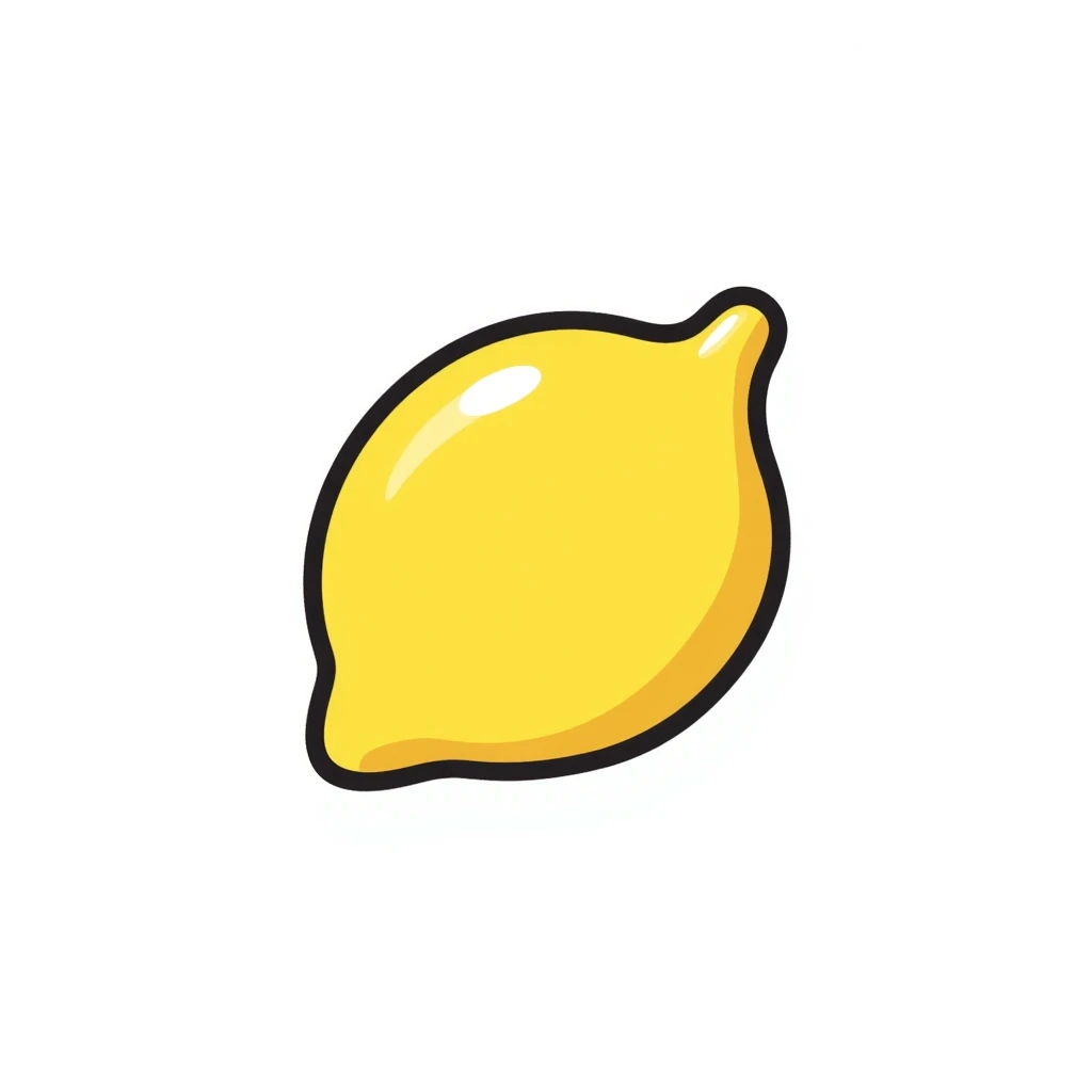 a lemon, hand-drawn doodle style emoji
