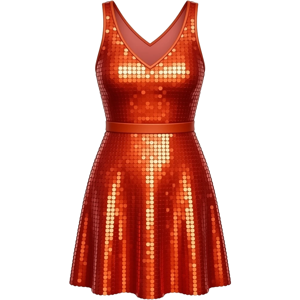 Red-orange  tank dress with clear sequins emoji