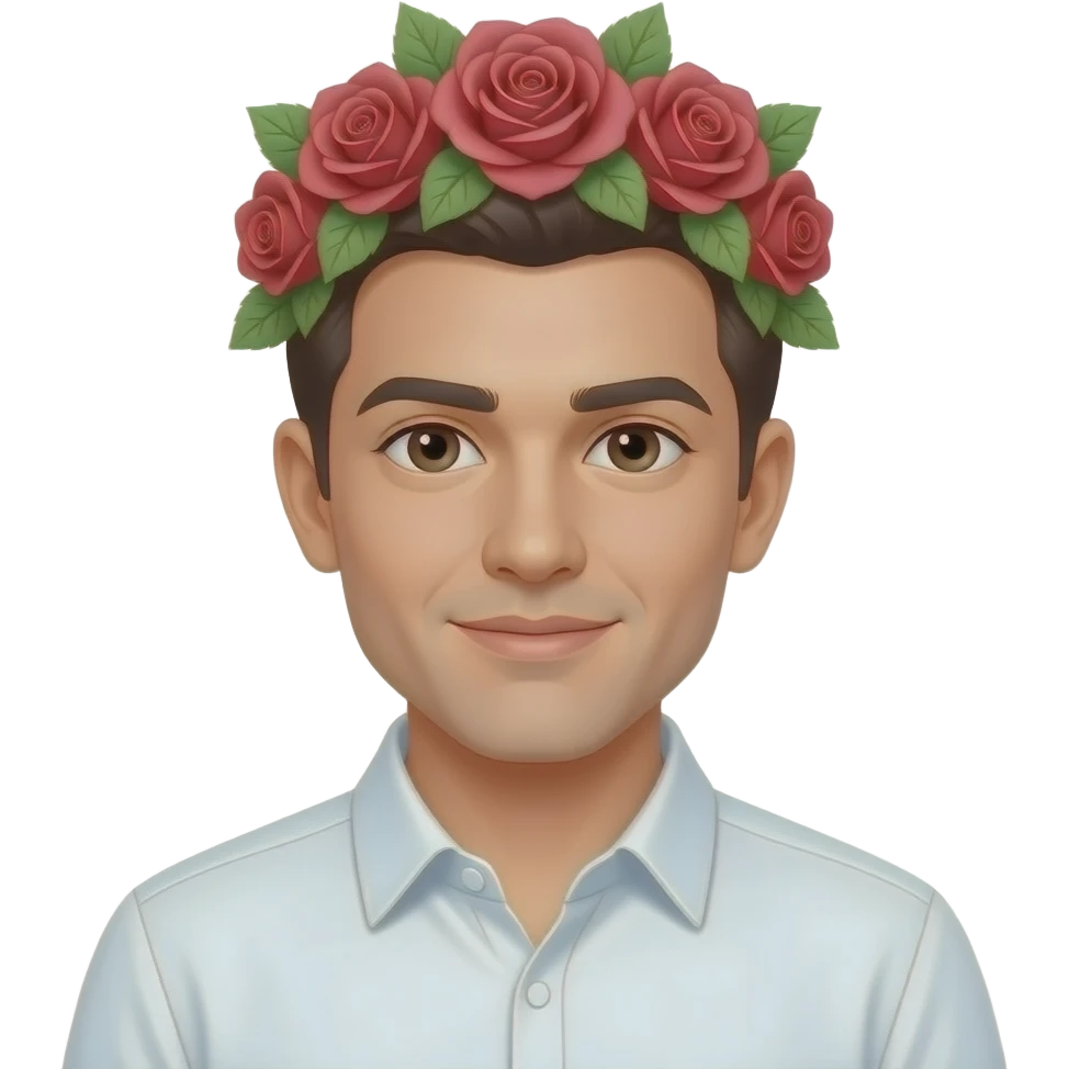 man with Floral Headband emoji