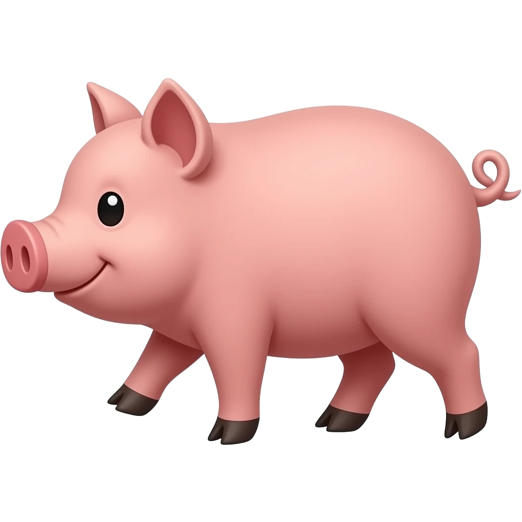 Cartoon hog walk emoji