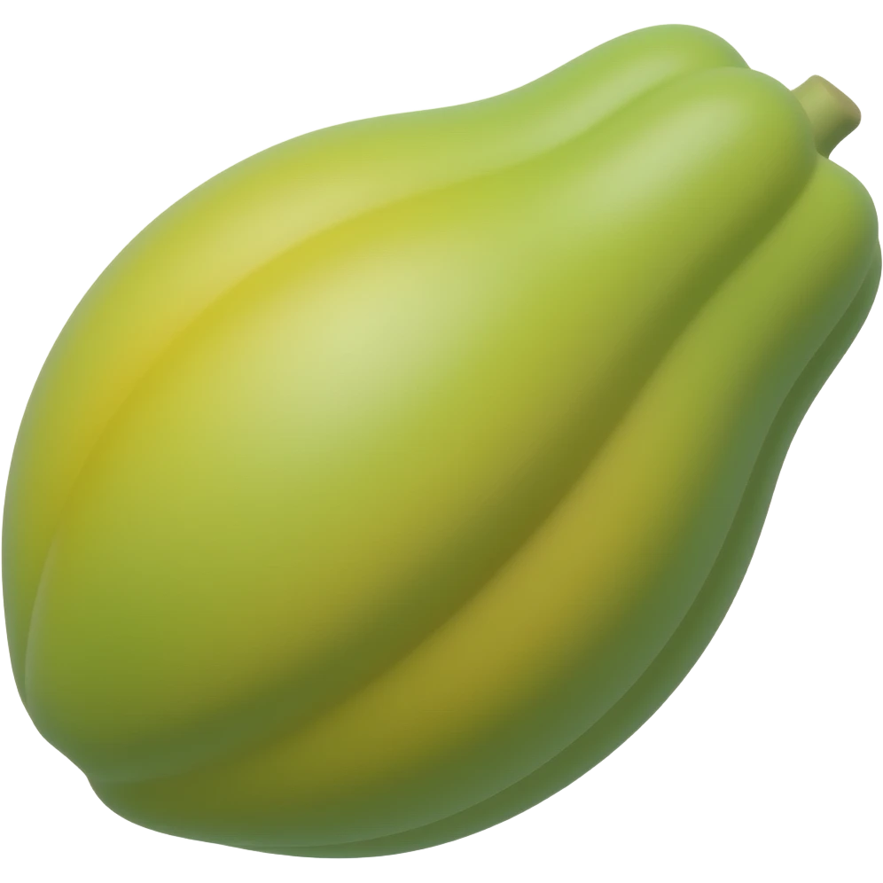 a papaya, polished semi-realistic rendering, highly saturated green colors with smooth gradients emoji