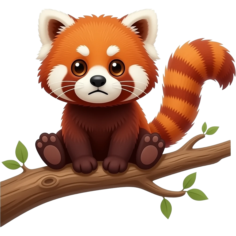 Miss you  red panda, cartoon emoji