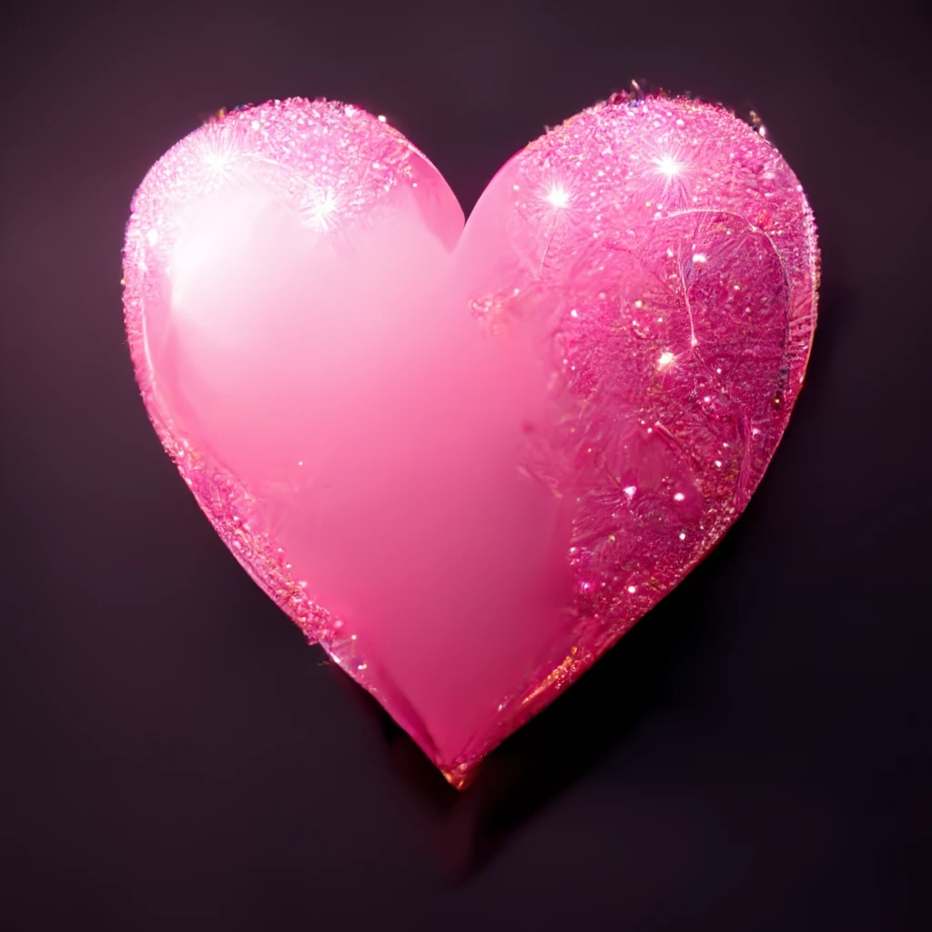 pink heart with sparkles, ultra detailed emoji