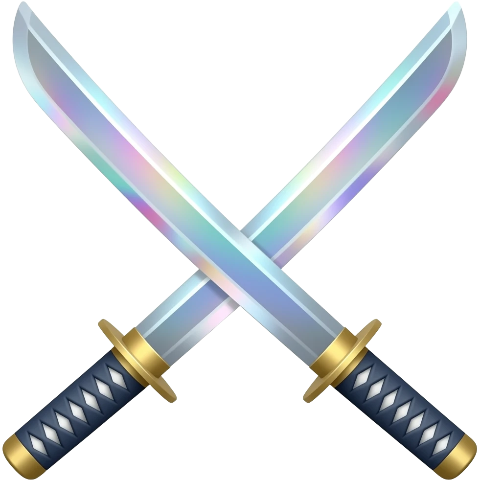 Holographic katana emoji
