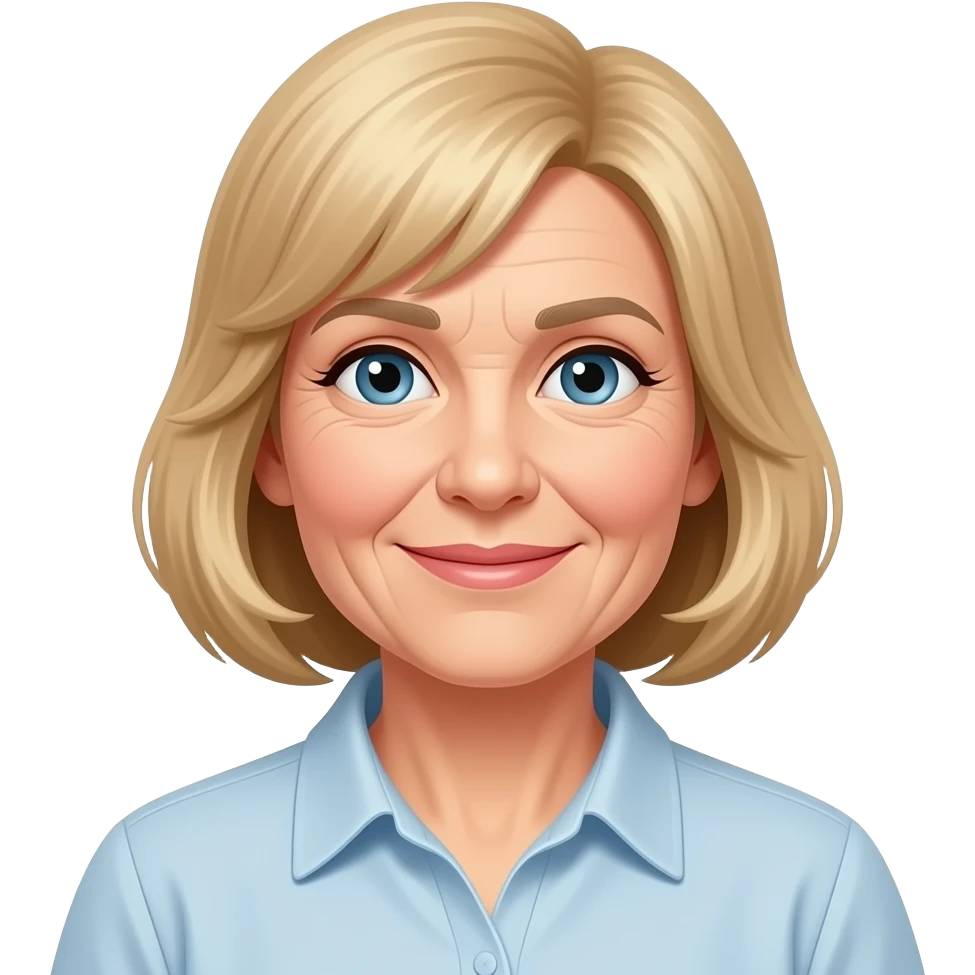 Female blonde caucasian seventy five years old emoji