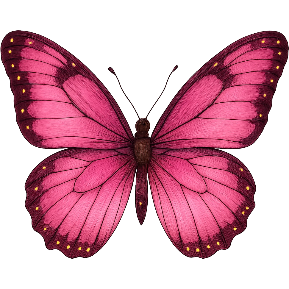 pink butterfly, digital illustration emoji