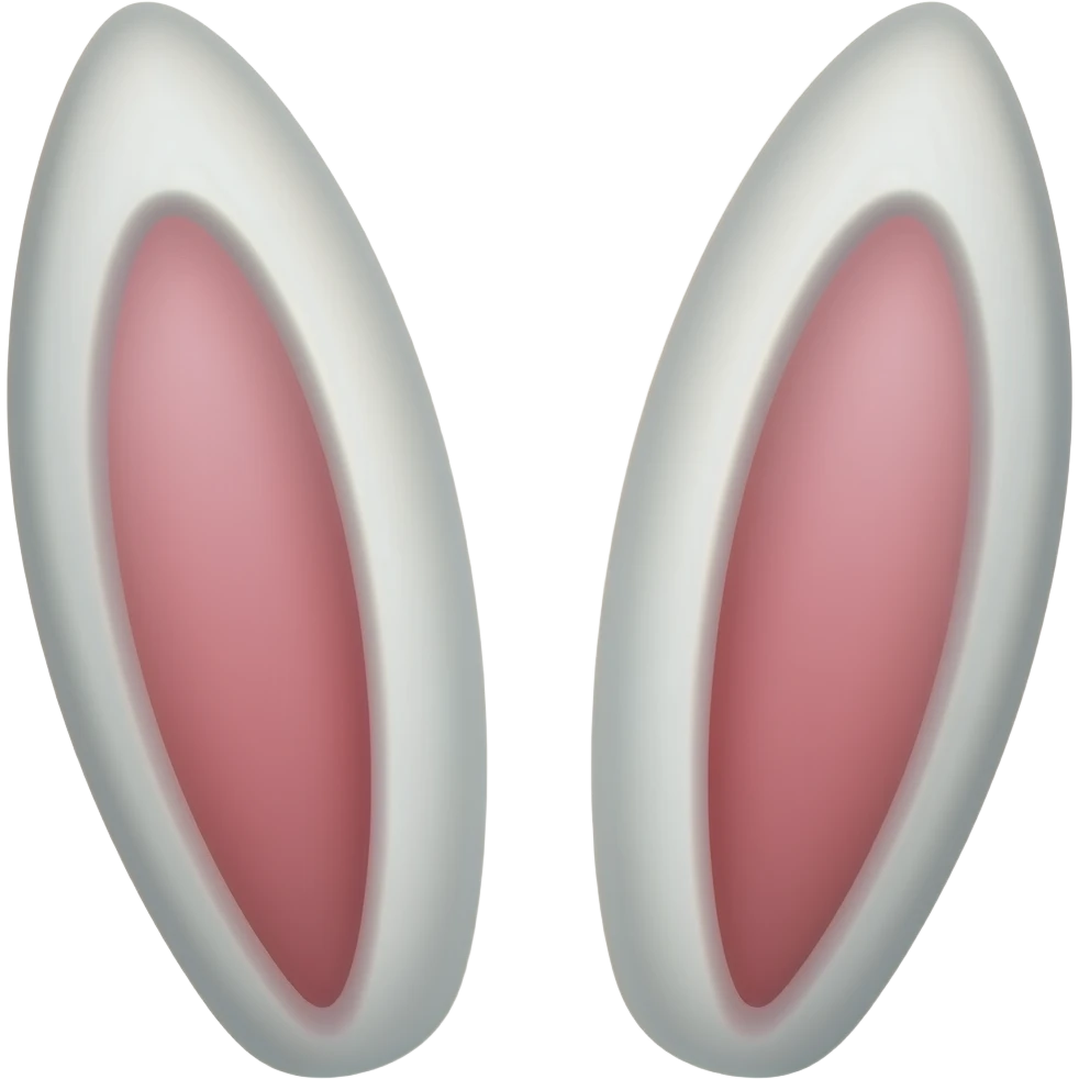 White rabbit ears with pink inner ears emoji