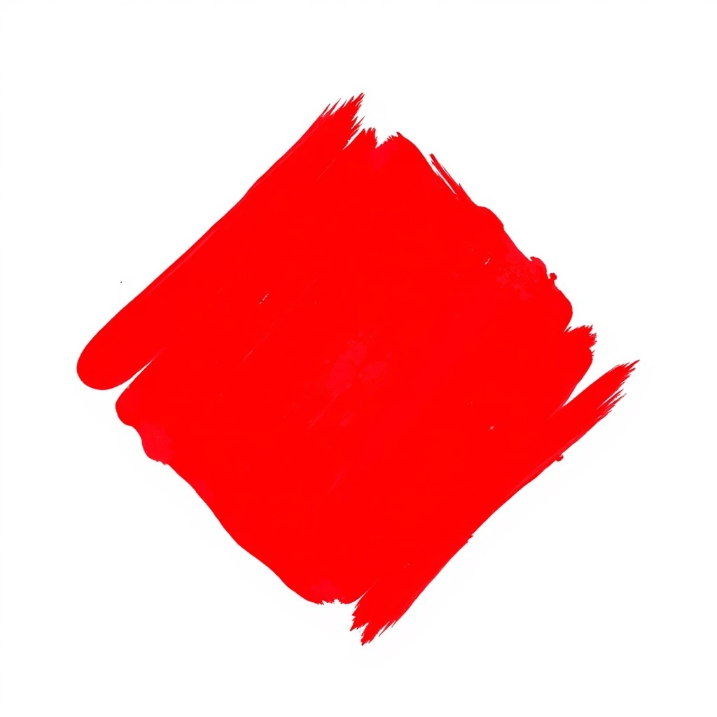 red rhombus in torn calligraphic brush stroke style, no background, 512x512px emoji