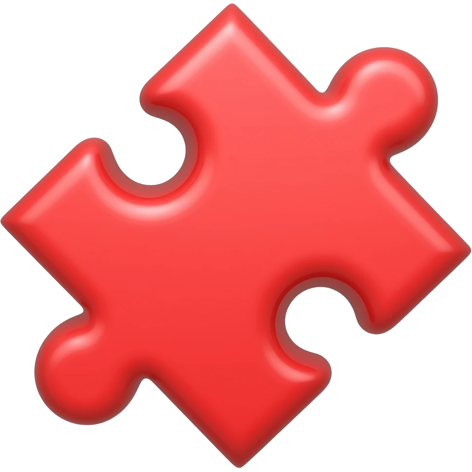one puzzle piece red emoji