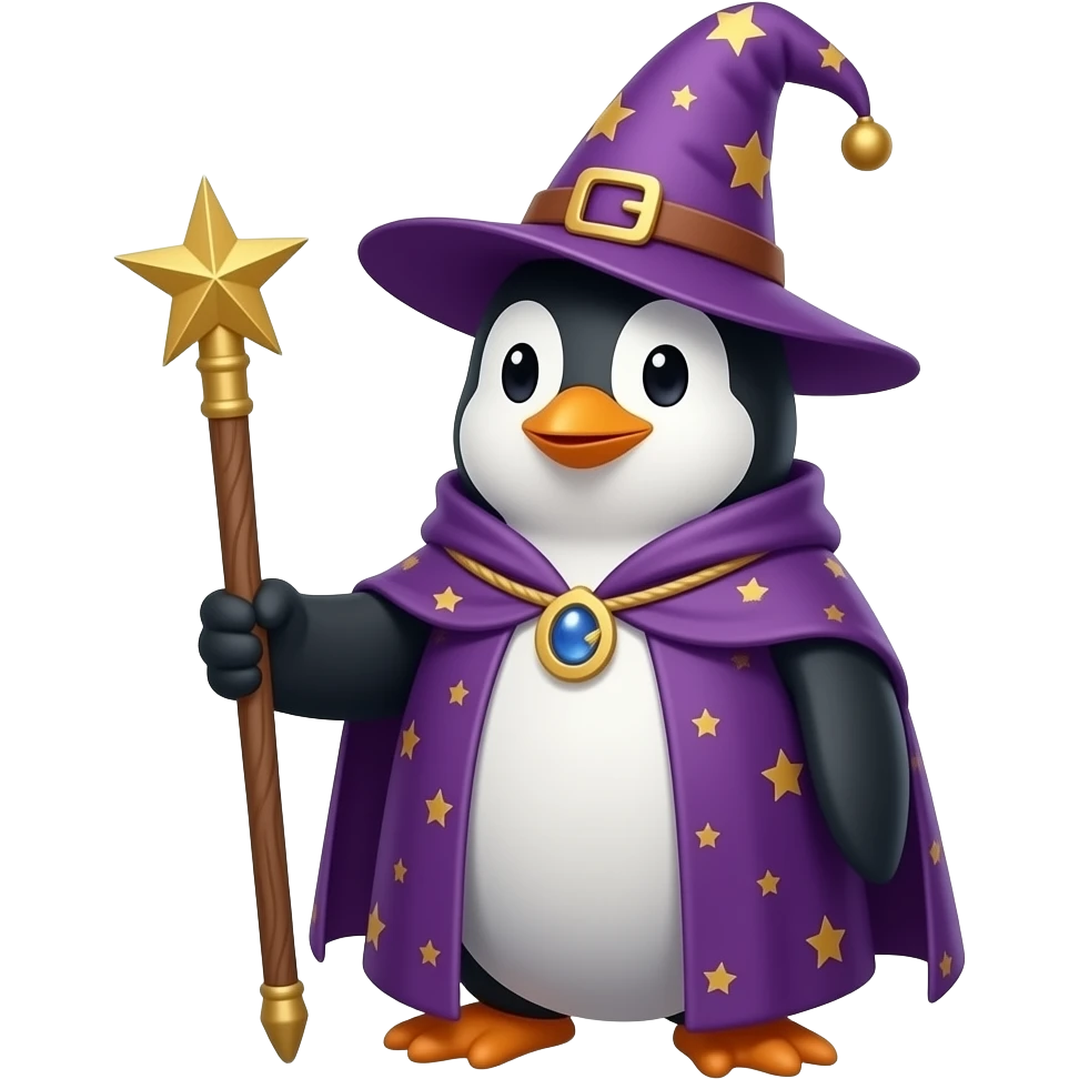 Penguin Wizard emoji