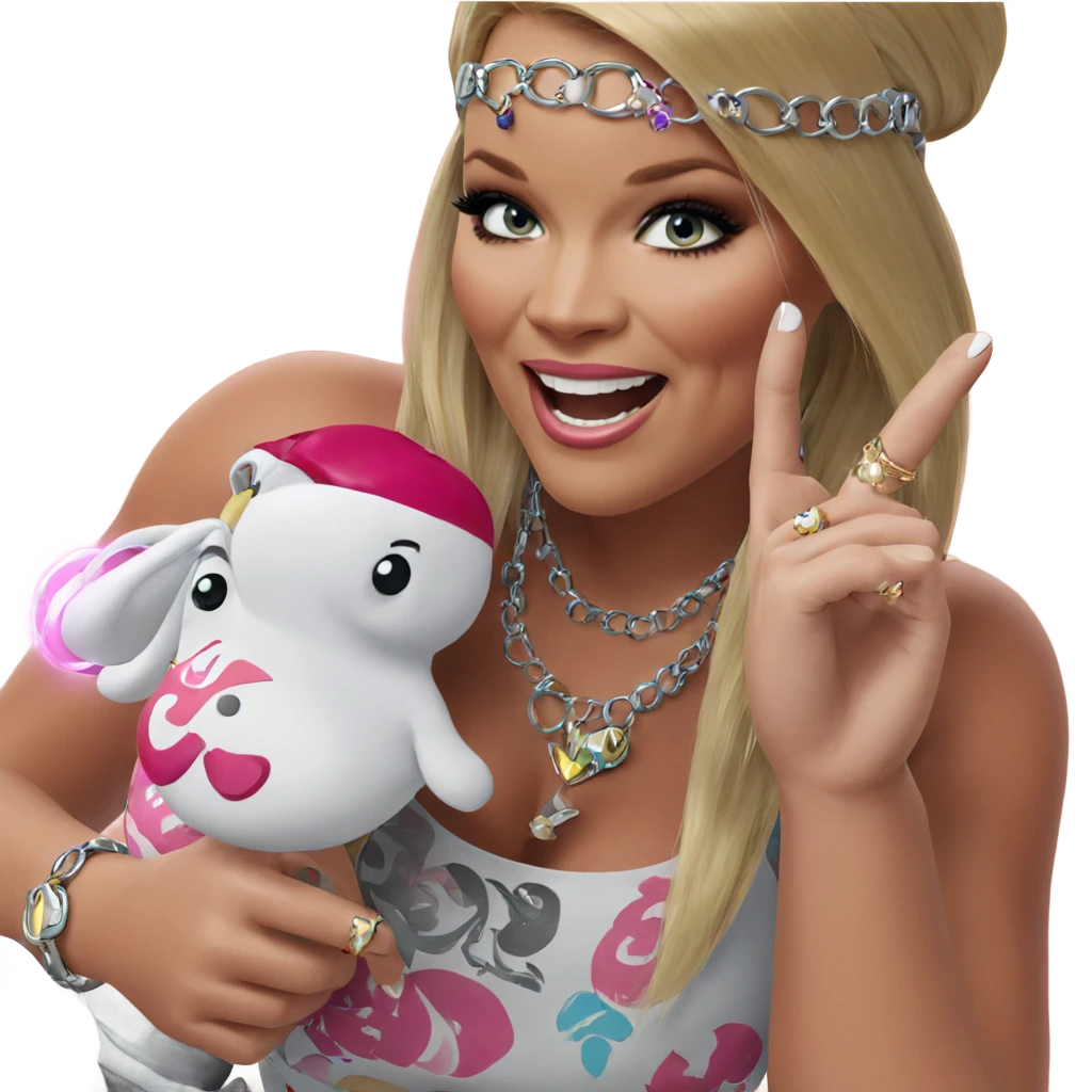 blonde girl with jewelry emoji