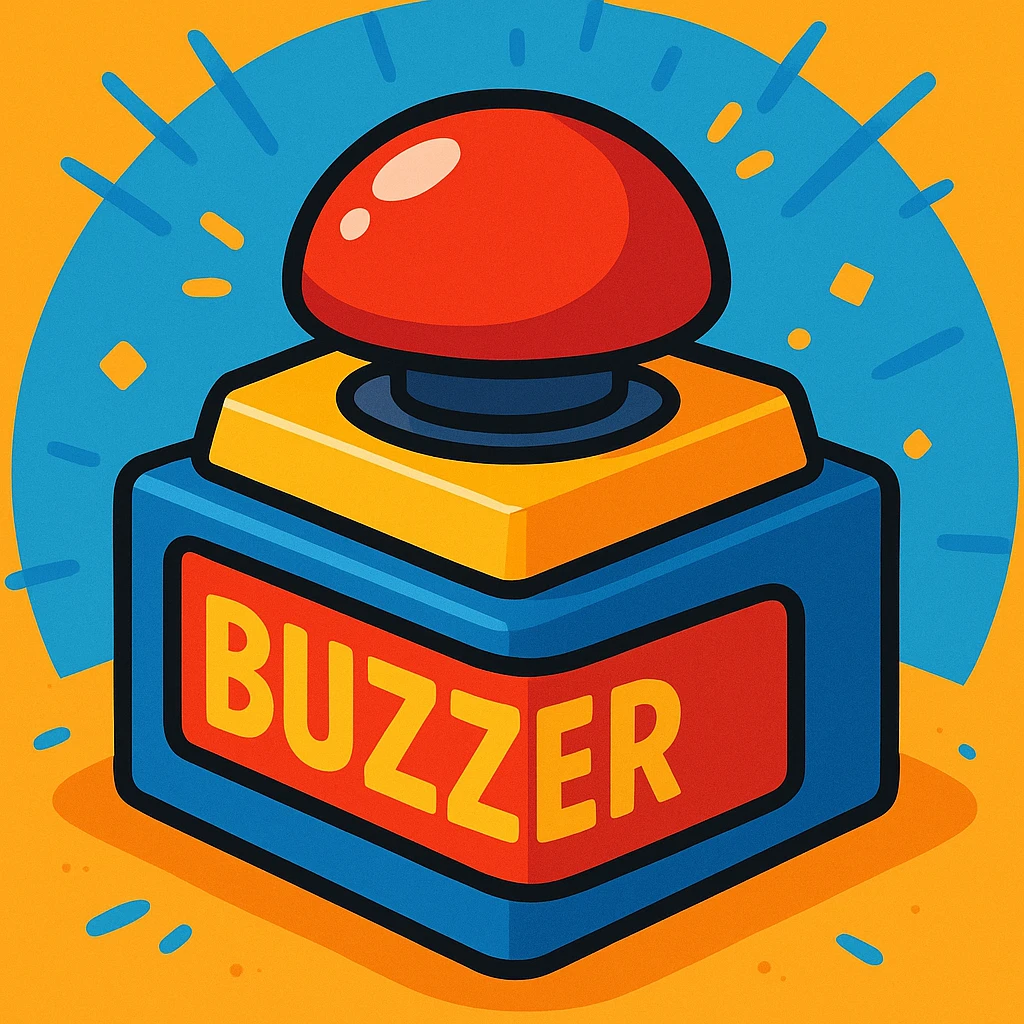 buzzer cartoon style bright colors emoji