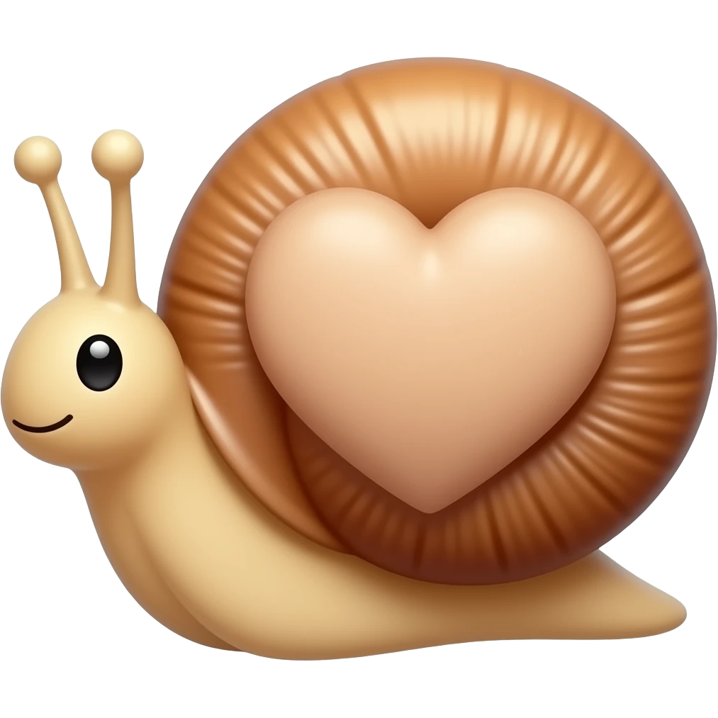Small tiny snail with a big heart on his back emoji
