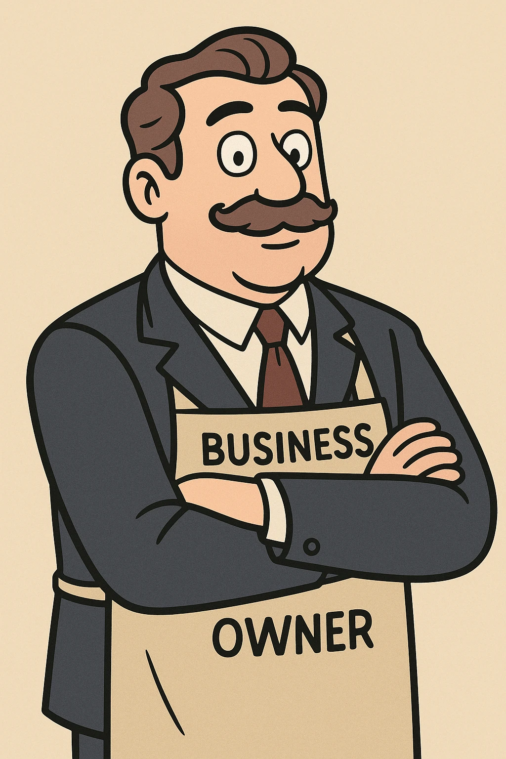 business owner, classic, trustworthy, established style, traditional and solid illustration emoji