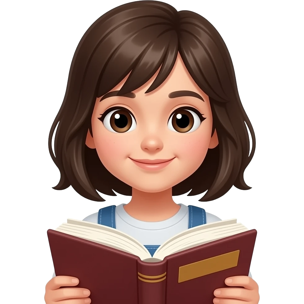 teen girl read book emoji