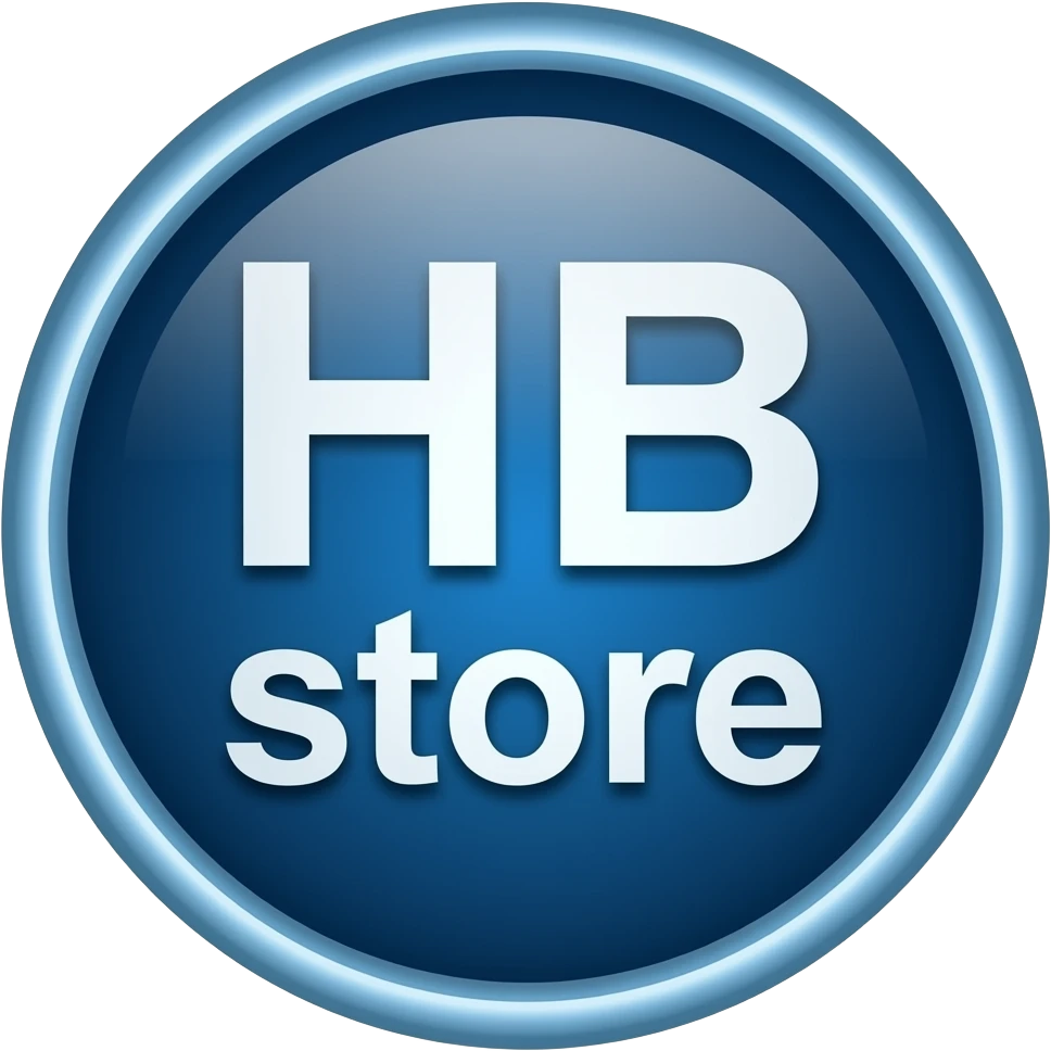 creer moi une icone ronde ecrit HB store au milieu effet ps5 emoji