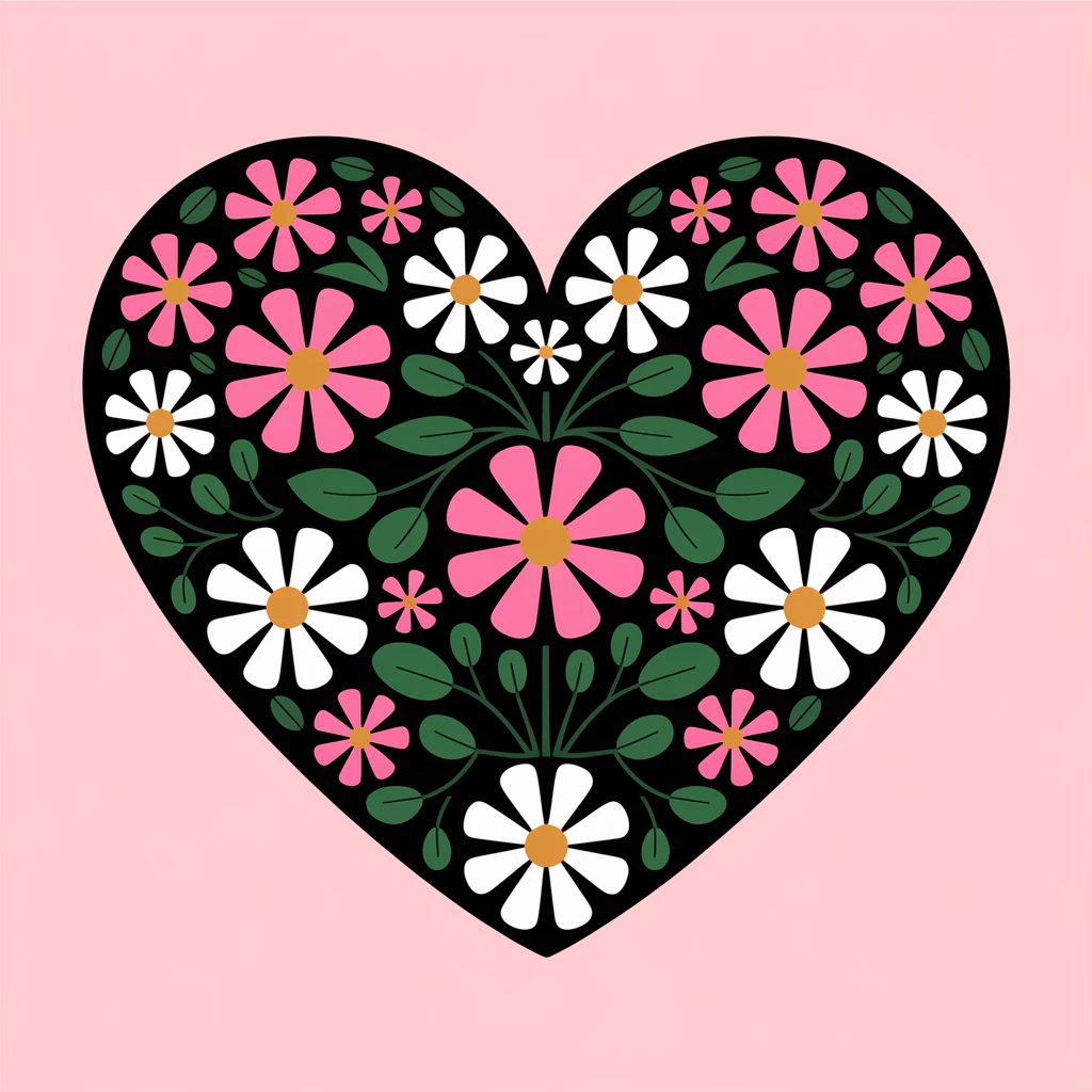 heart with a floral pattern emoji