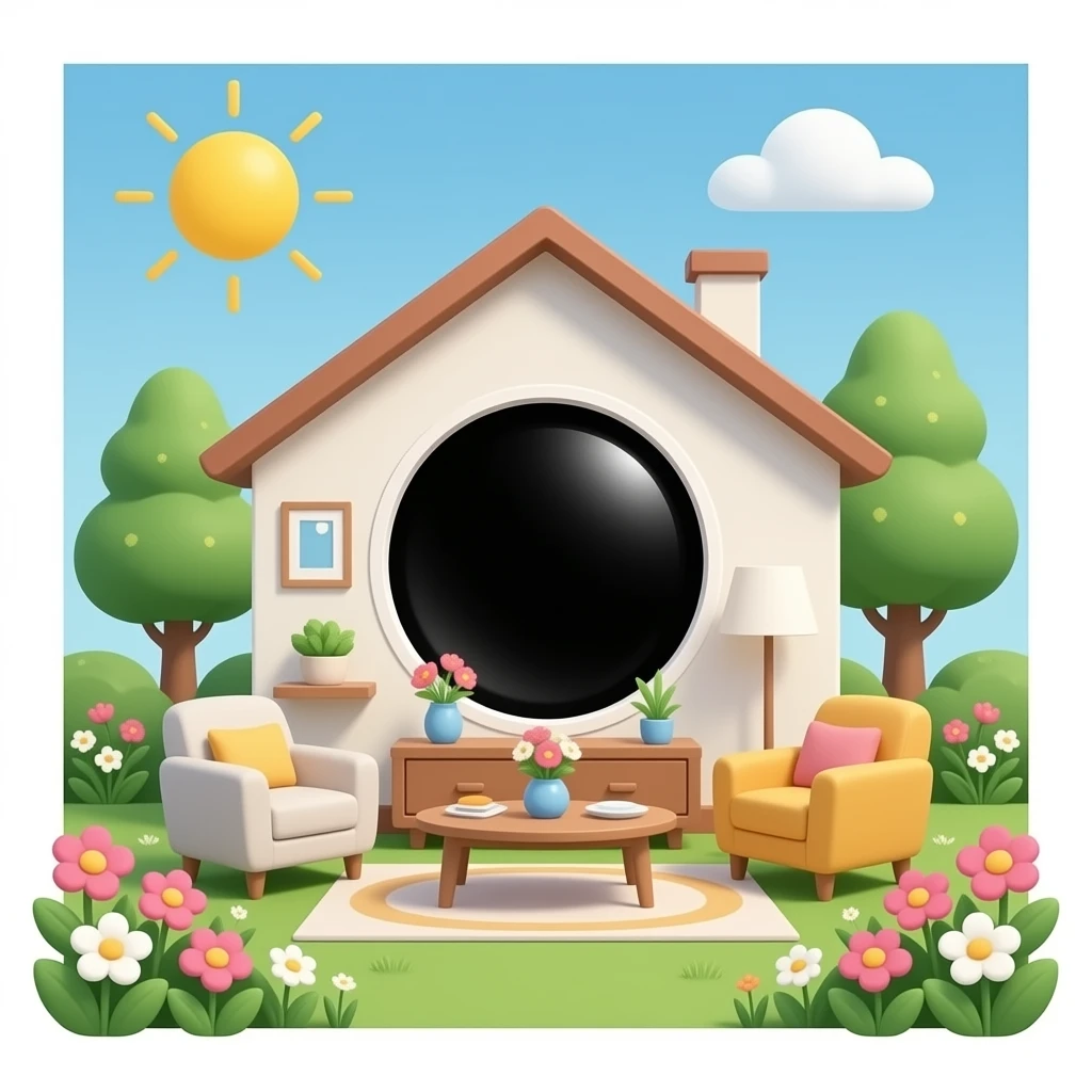 a black hole of fantasy towards a very tidy houseuna casa por dentro con muebles i flores emoji