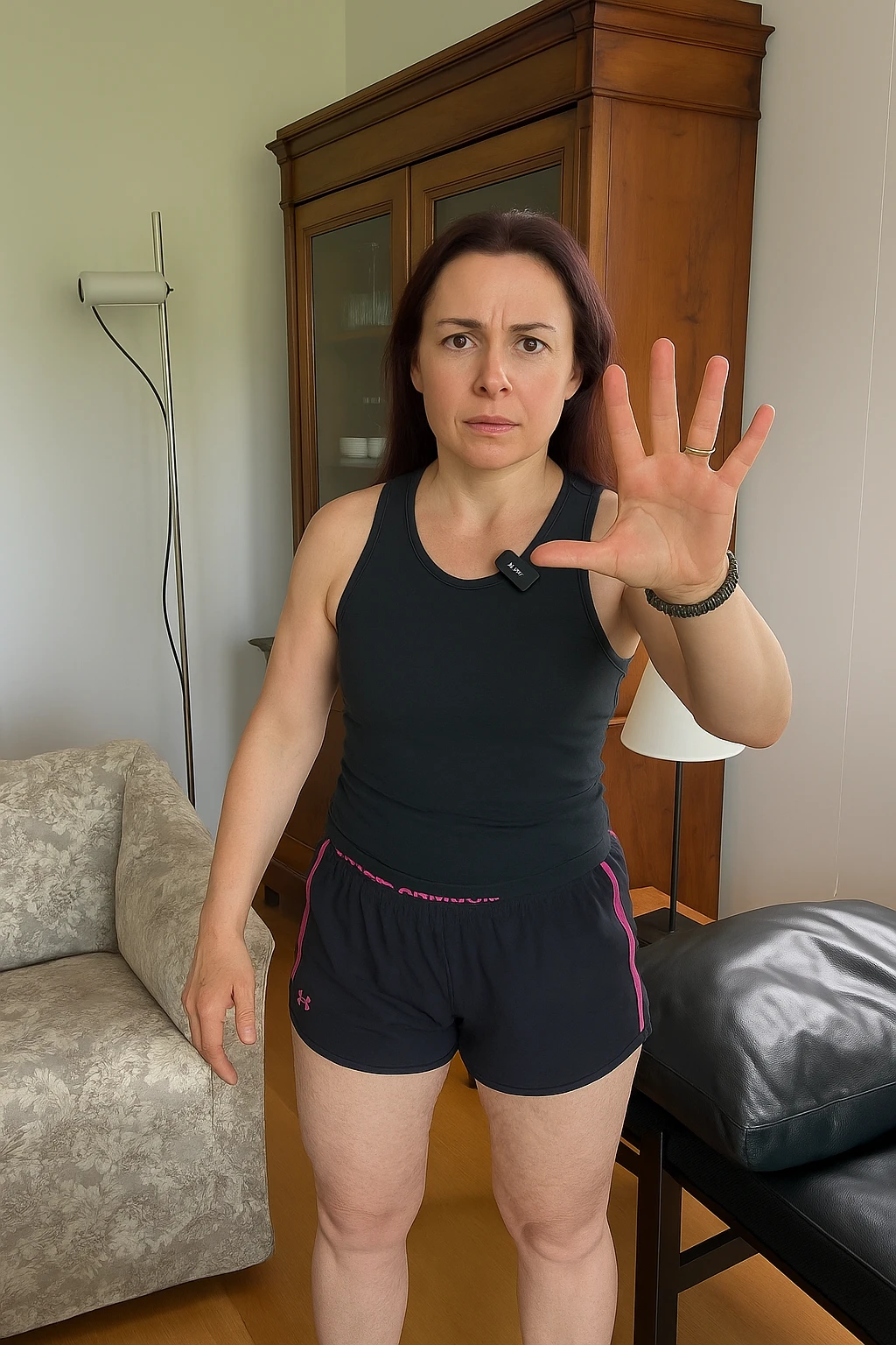 Donna con cellulite sulle cosce emoji