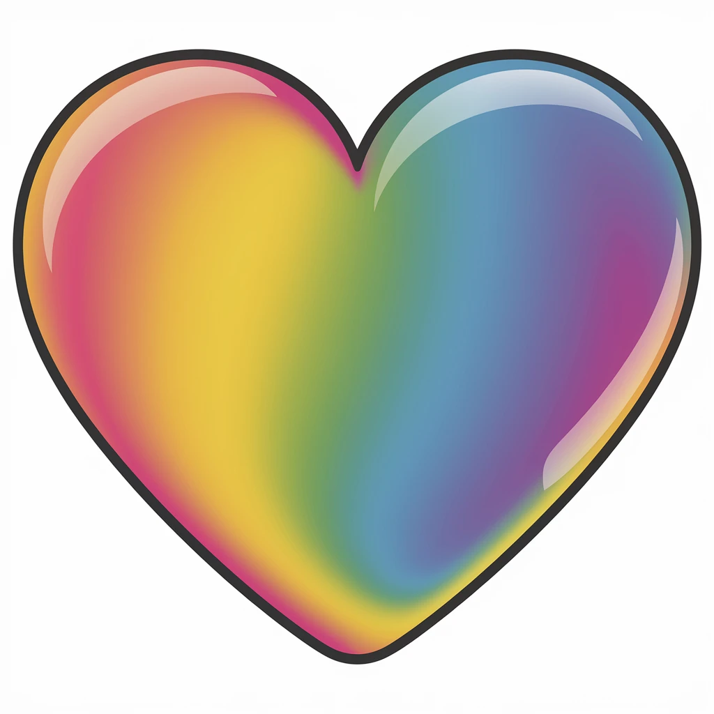 heart with a rainbow iridescent effect emoji